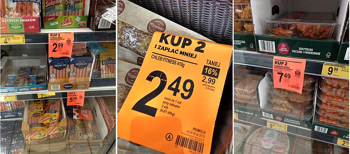 Misleading price labels. There are many such prices in the store