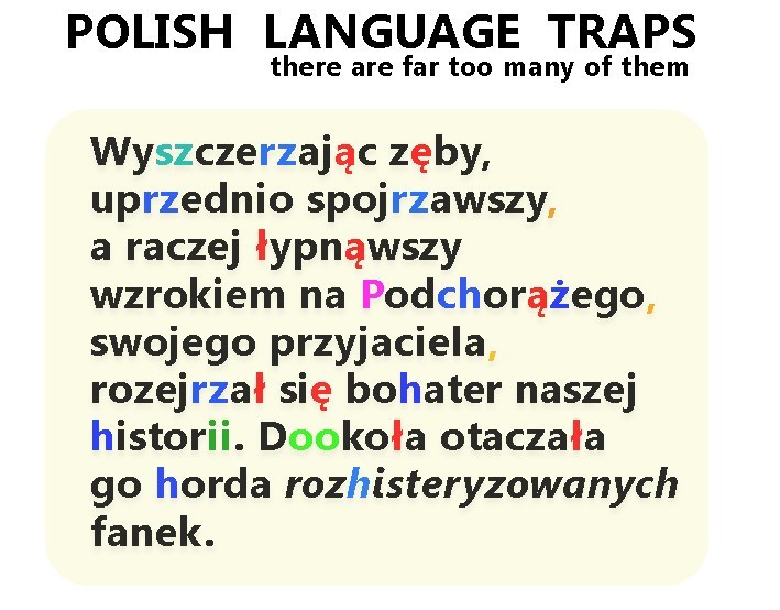 POLISH LANGUAGE TRAPS
